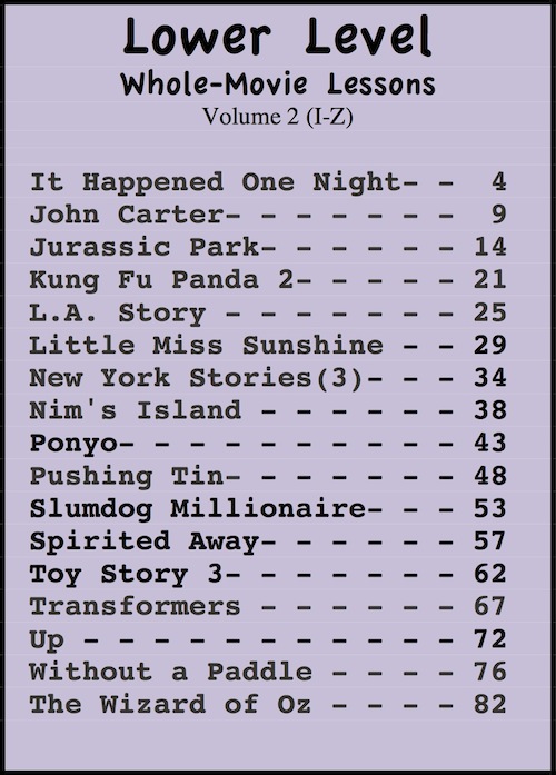 Table of Contents, Lower Level, Volume 2